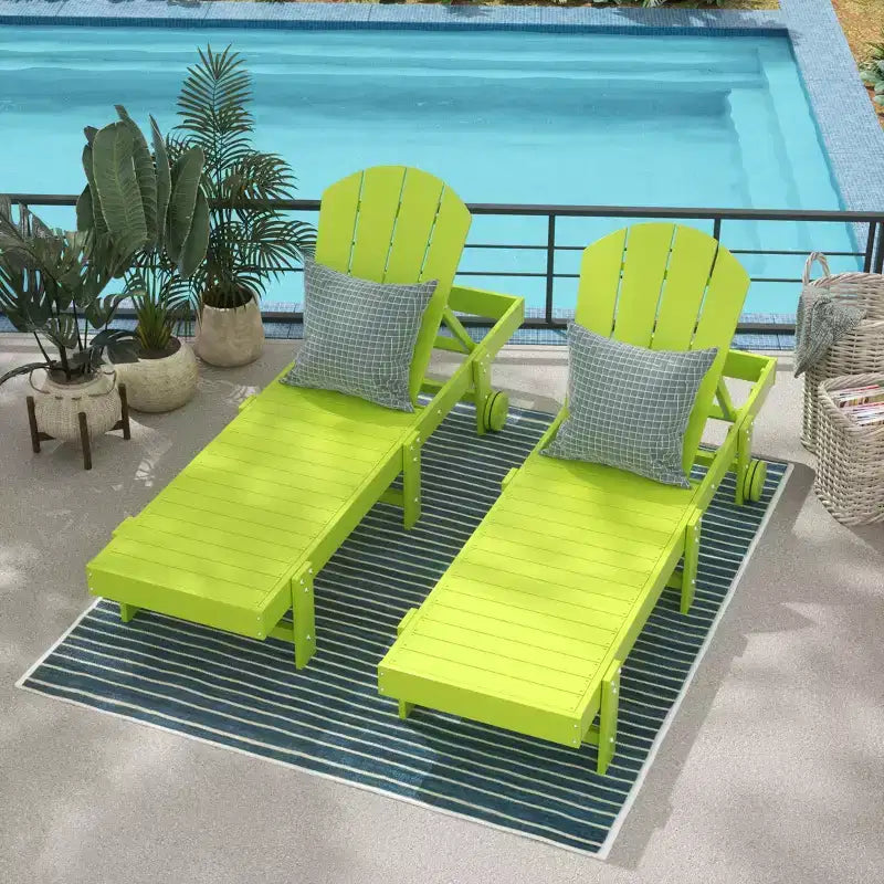 WestinTrends Malibu Sdraio reclinabile con ruote in polietilene (set da 2 pz)