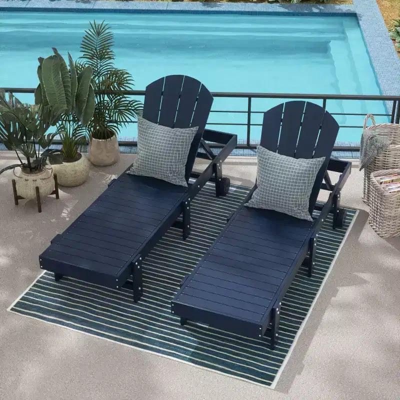 WestinTrends Malibu Sdraio reclinabile con ruote in polietilene (set da 2 pz)
