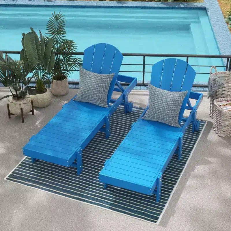 WestinTrends Malibu Sdraio reclinabile con ruote in polietilene (set da 2 pz)