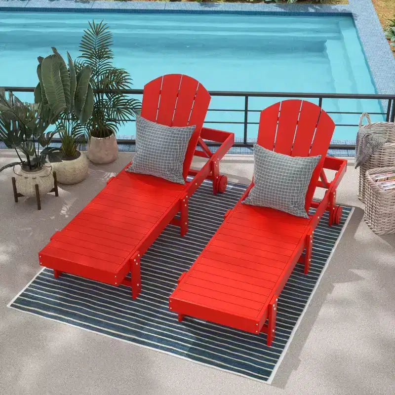 WestinTrends Malibu Sdraio reclinabile con ruote in polietilene (set da 2 pz)