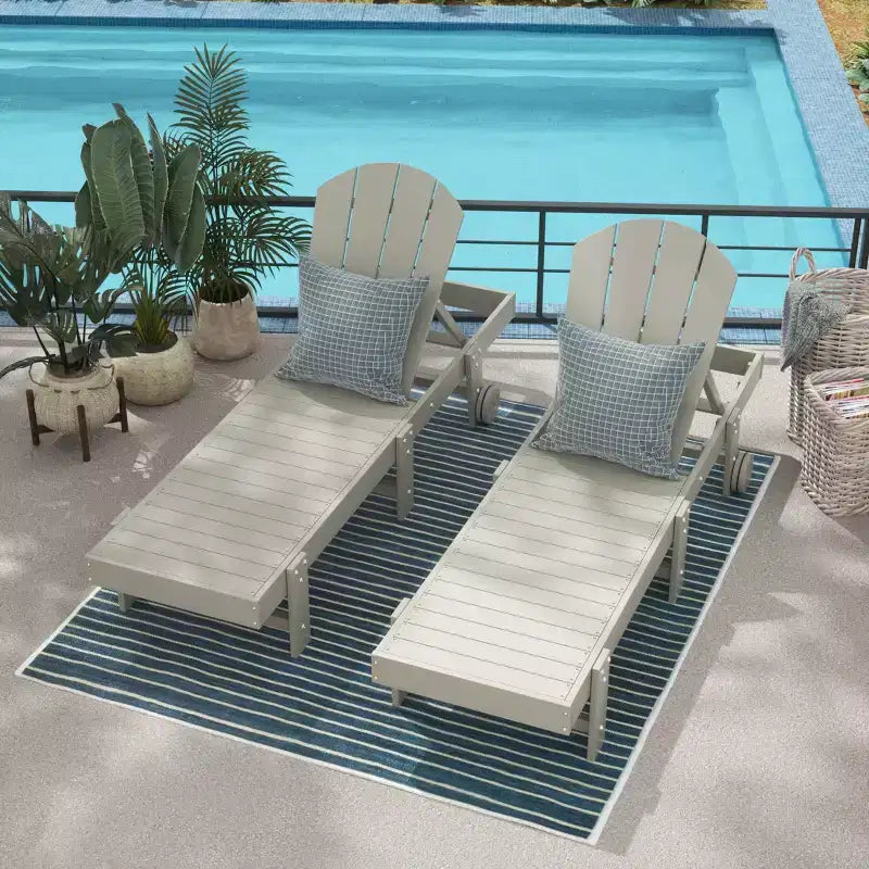 WestinTrends Malibu Sdraio reclinabile con ruote in polietilene (set da 2 pz)