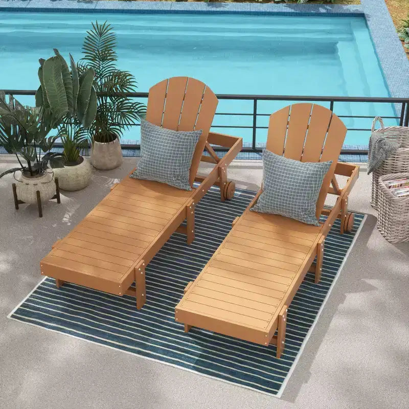WestinTrends Malibu Sdraio reclinabile con ruote in polietilene (set da 2 pz)