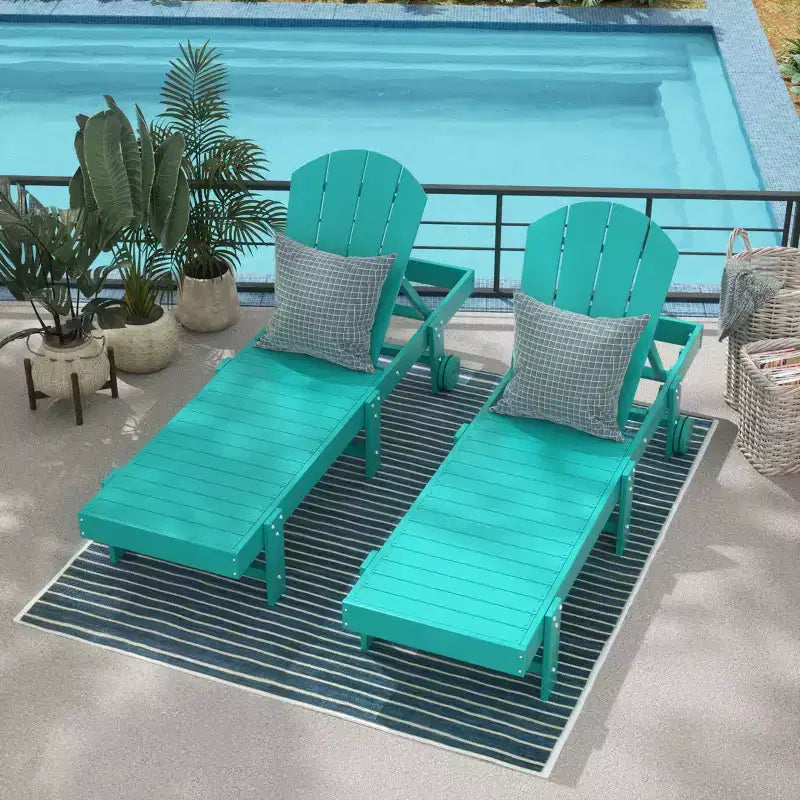 WestinTrends Malibu Sdraio reclinabile con ruote in polietilene (set da 2 pz)