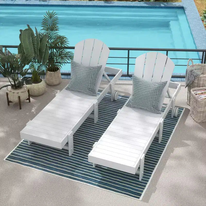 WestinTrends Malibu Sdraio reclinabile con ruote in polietilene (set da 2 pz)