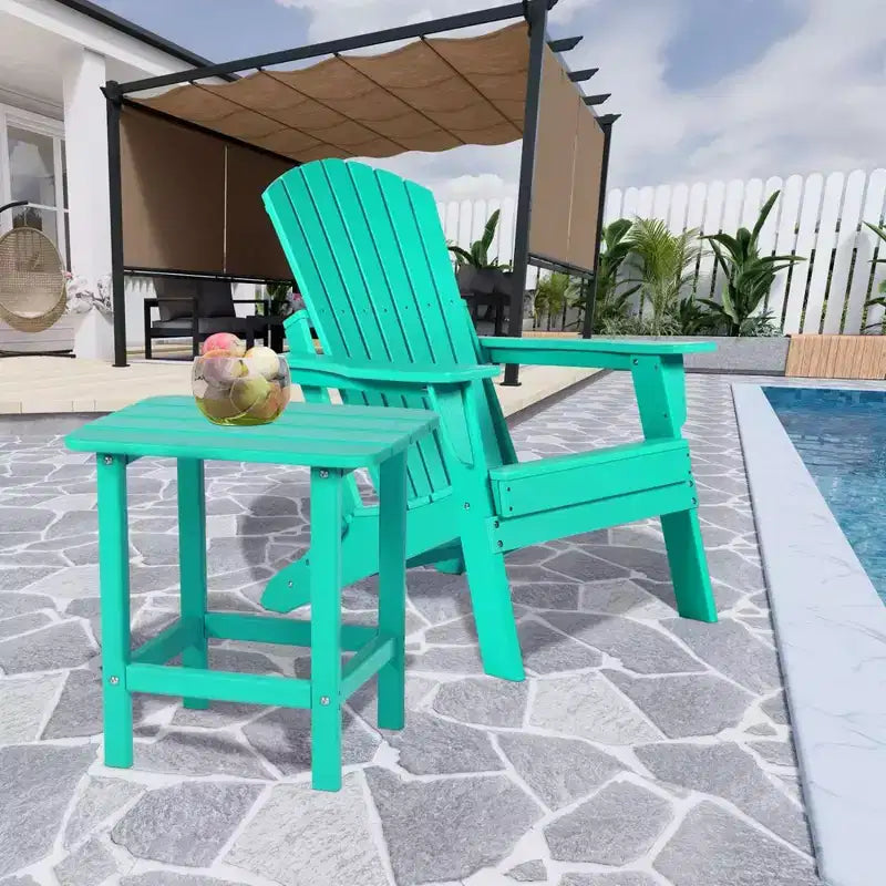 Tavolino laterale da esterno Adirondack Aoodor in HDPE, design classico moderno, alta qualità, facile da montare, tavolino versatile per patio, giardino, prato