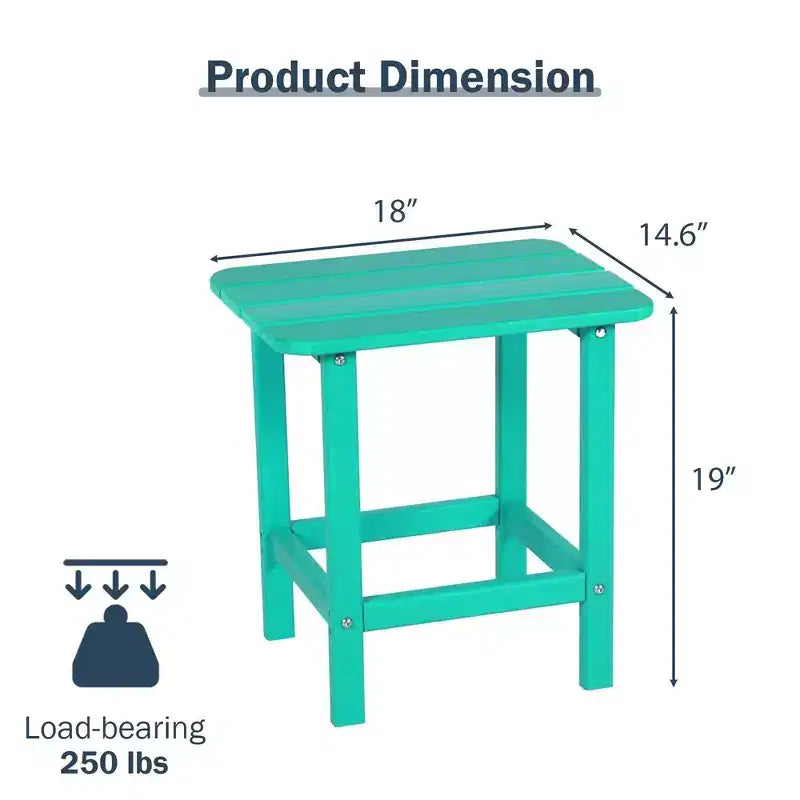 Tavolino laterale da esterno Adirondack Aoodor in HDPE, design classico moderno, alta qualità, facile da montare, tavolino versatile per patio, giardino, prato