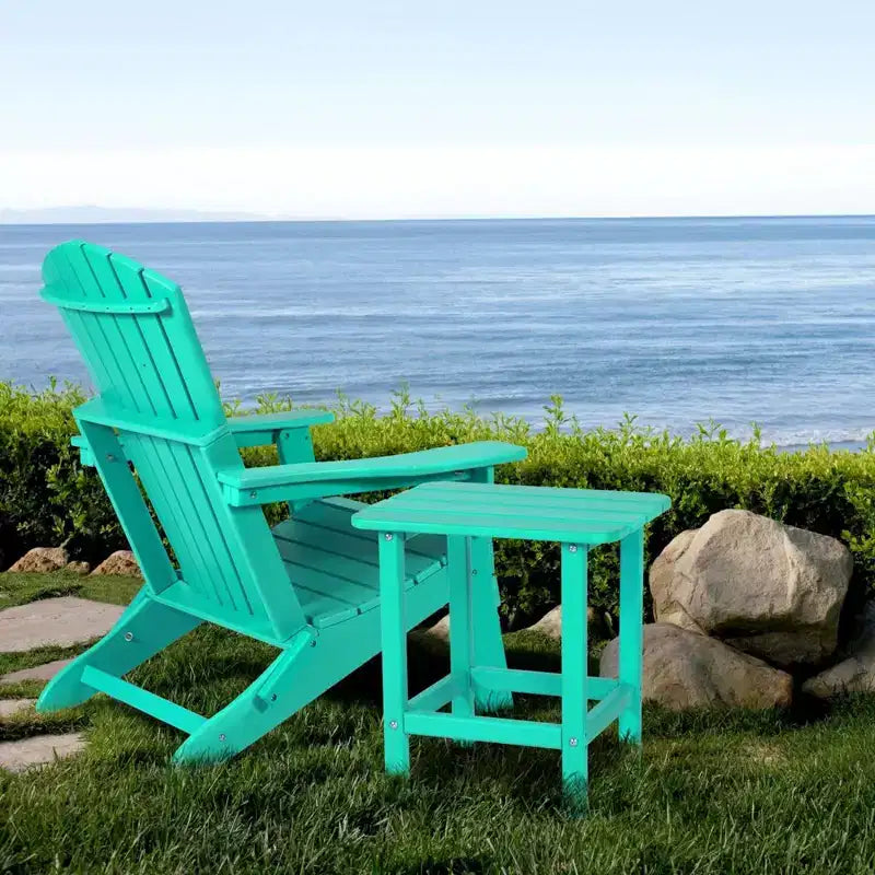 Tavolino laterale da esterno Adirondack Aoodor in HDPE, design classico moderno, alta qualità, facile da montare, tavolino versatile per patio, giardino, prato