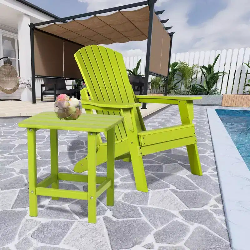 Tavolino laterale da esterno Adirondack Aoodor in HDPE, design classico moderno, alta qualità, facile da montare, tavolino versatile per patio, giardino, prato