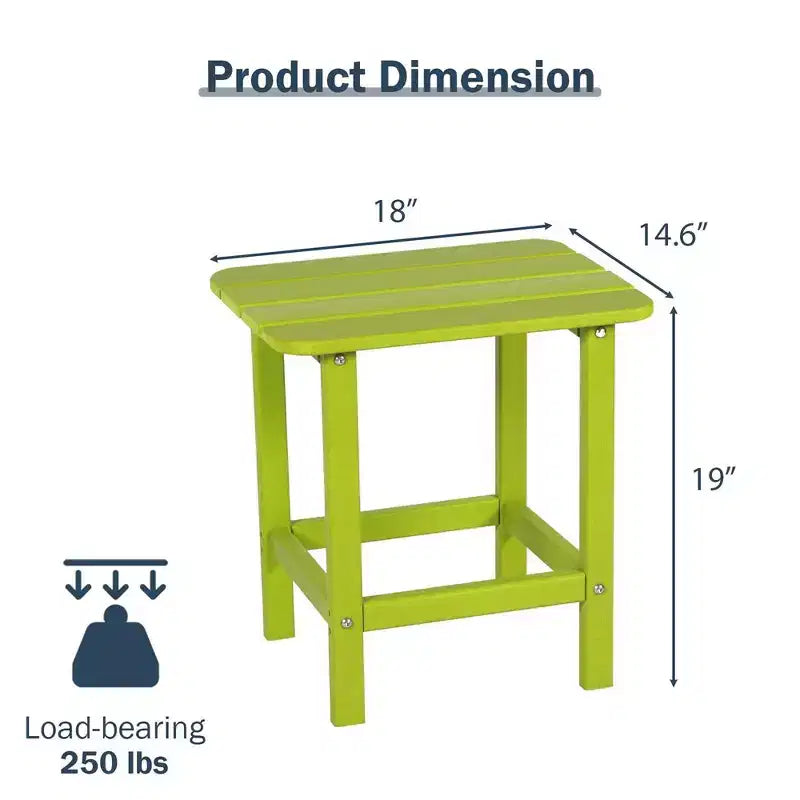 Tavolino laterale da esterno Adirondack Aoodor in HDPE, design classico moderno, alta qualità, facile da montare, tavolino versatile per patio, giardino, prato