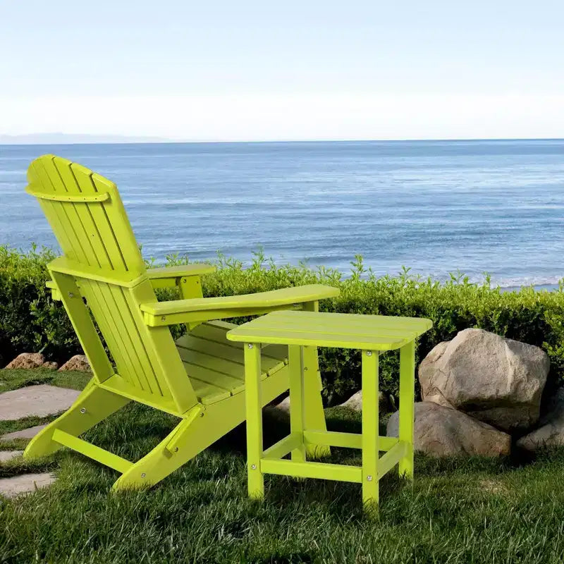 Tavolino laterale da esterno Adirondack Aoodor in HDPE, design classico moderno, alta qualità, facile da montare, tavolino versatile per patio, giardino, prato
