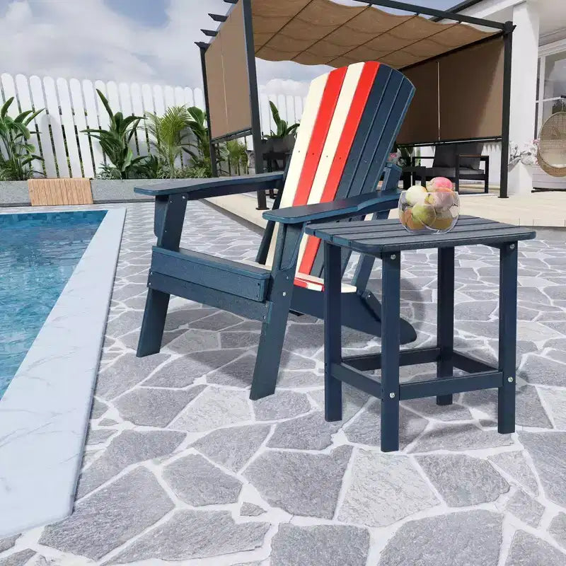 Tavolino laterale da esterno Adirondack Aoodor in HDPE, design classico moderno, alta qualità, facile da montare, tavolino versatile per patio, giardino, prato