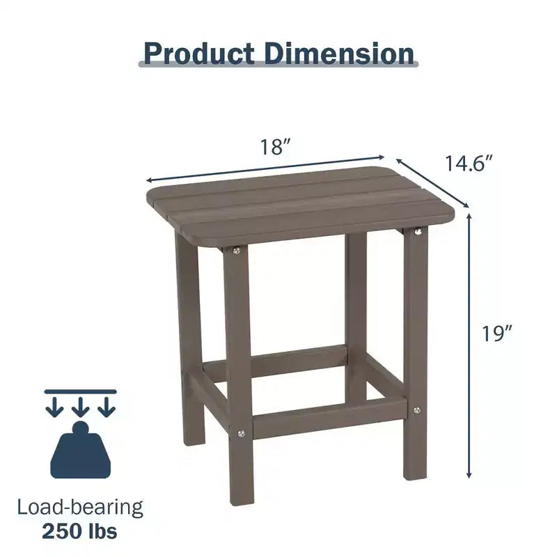 Tavolino laterale da esterno Adirondack Aoodor in HDPE, design classico moderno, alta qualità, facile da montare, tavolino versatile per patio, giardino, prato