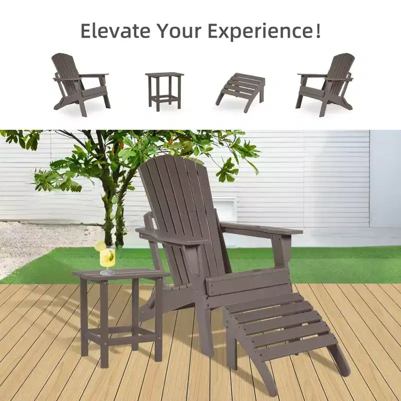 Tavolino laterale da esterno Adirondack Aoodor in HDPE, design classico moderno, alta qualità, facile da montare, tavolino versatile per patio, giardino, prato