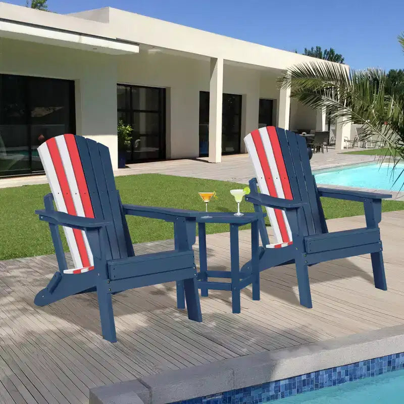 Aoodor Sedia Pieghevole Adirondack in HDPE per Esterni, Resistente alle Intemperie, per Patio, Giardino, Cortile, Prato, Focolare