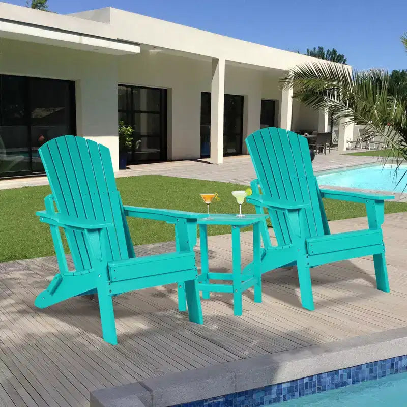 Aoodor Sedia Pieghevole Adirondack in HDPE per Esterni, Resistente alle Intemperie, per Patio, Giardino, Cortile, Prato, Focolare