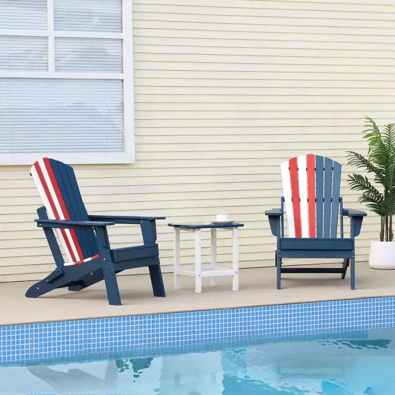 Aoodor Sedia Pieghevole Adirondack in HDPE per Esterni, Resistente alle Intemperie, per Patio, Giardino, Cortile, Prato, Focolare