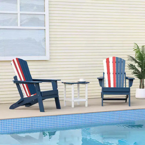 Aoodor Sedia Pieghevole Adirondack in HDPE per Esterni, Resistente alle Intemperie, per Patio, Giardino, Cortile, Prato, Focolare