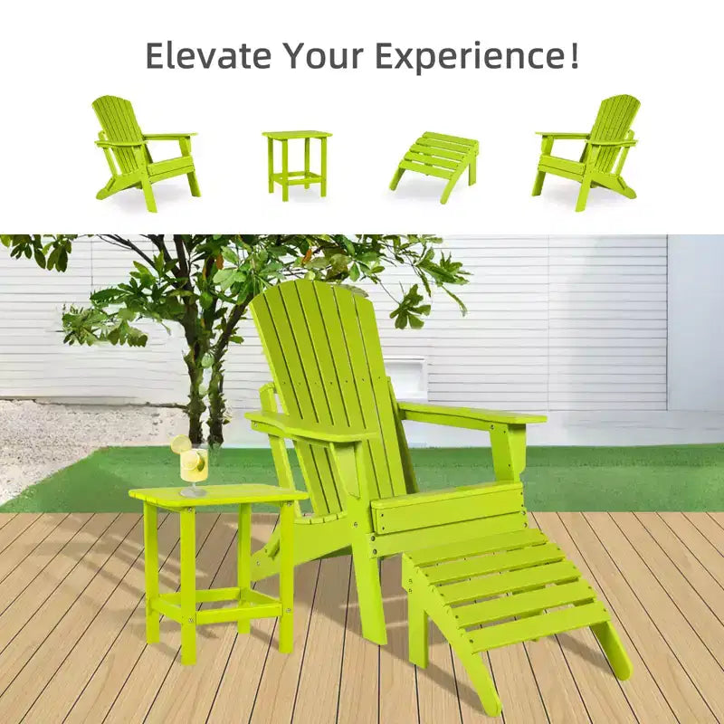 Aoodor Sedia Pieghevole Adirondack in HDPE per Esterni, Resistente alle Intemperie, per Patio, Giardino, Cortile, Prato, Focolare