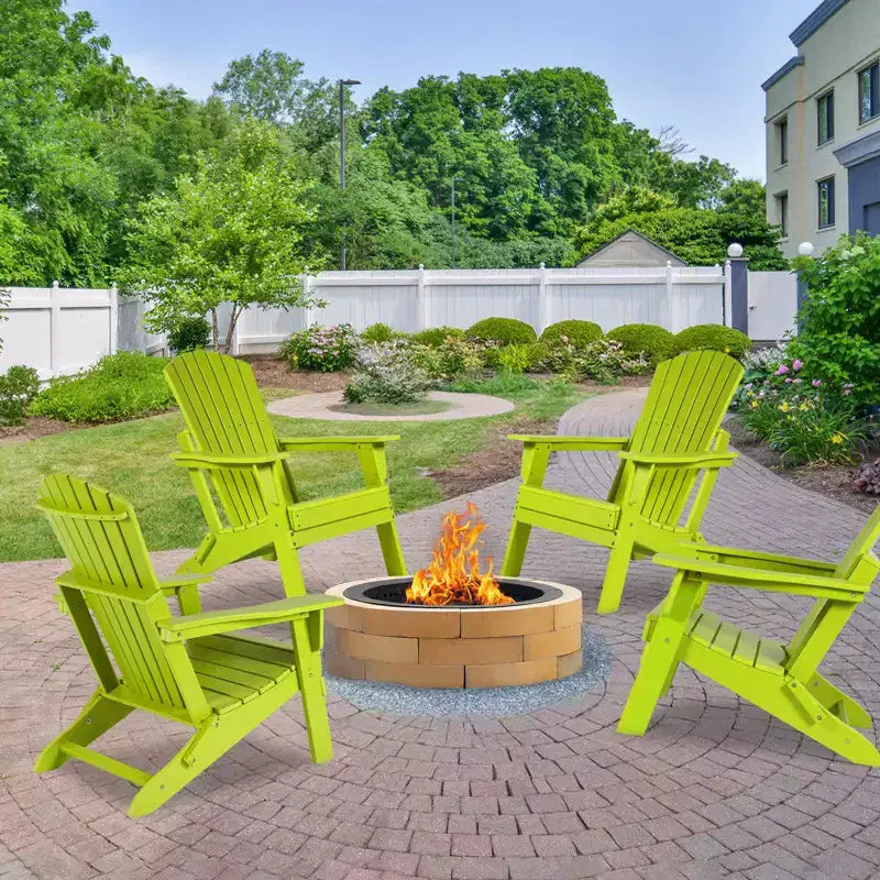Aoodor Sedia Pieghevole Adirondack in HDPE per Esterni, Resistente alle Intemperie, per Patio, Giardino, Cortile, Prato, Focolare