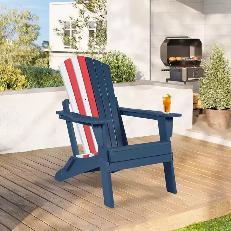 Aoodor Sedia Pieghevole Adirondack in HDPE per Esterni, Resistente alle Intemperie, per Patio, Giardino, Cortile, Prato, Focolare
