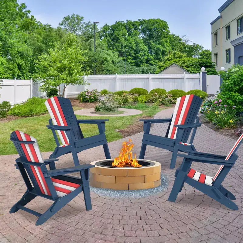 Aoodor Sedia Pieghevole Adirondack in HDPE per Esterni, Resistente alle Intemperie, per Patio, Giardino, Cortile, Prato, Focolare