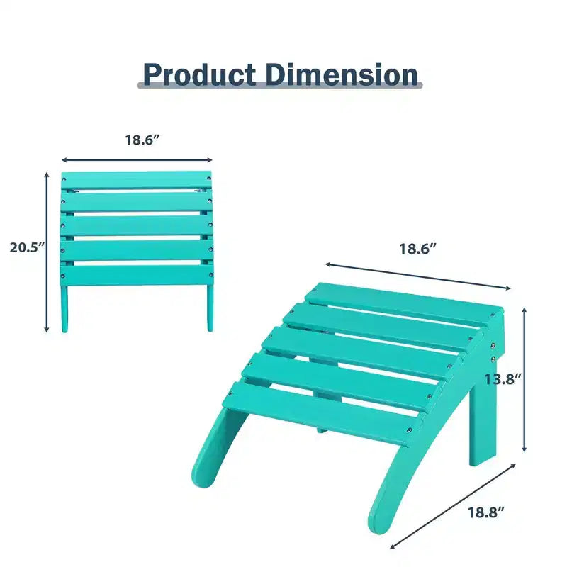 Aoodor Ottomana Adirondack da Esterno, Ottomana per Sedia Adirondack in HDPE, Resistente alle Intemperie per Patio, Portico, Cortile, Giardino, Prato, Terrazza