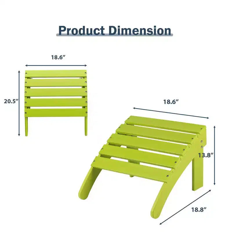 Aoodor Ottomana Adirondack da Esterno, Ottomana per Sedia Adirondack in HDPE, Resistente alle Intemperie per Patio, Portico, Cortile, Giardino, Prato, Terrazza