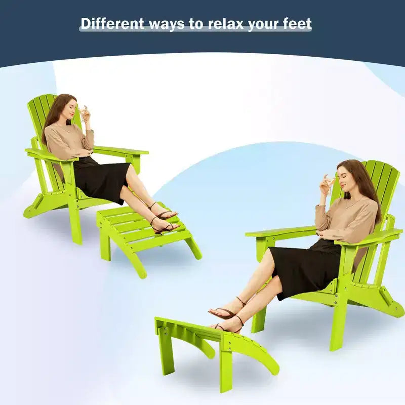 Aoodor Ottomana Adirondack da Esterno, Ottomana per Sedia Adirondack in HDPE, Resistente alle Intemperie per Patio, Portico, Cortile, Giardino, Prato, Terrazza