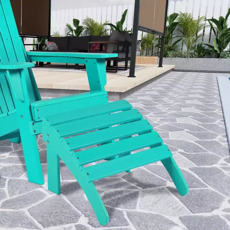 Aoodor Ottomana Adirondack da Esterno, Ottomana per Sedia Adirondack in HDPE, Resistente alle Intemperie per Patio, Portico, Cortile, Giardino, Prato, Terrazza