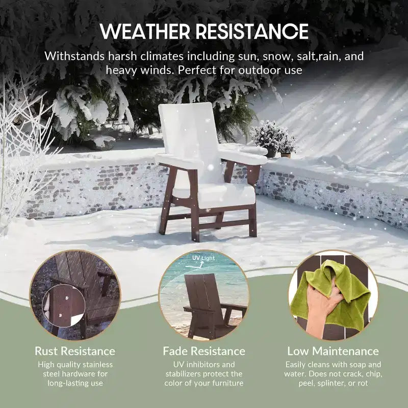 WestinTrends Sedia da pranzo moderna Adirondack per esterni, resistente alle intemperie
