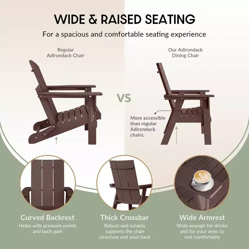 WestinTrends Sedia da pranzo moderna Adirondack per esterni, resistente alle intemperie