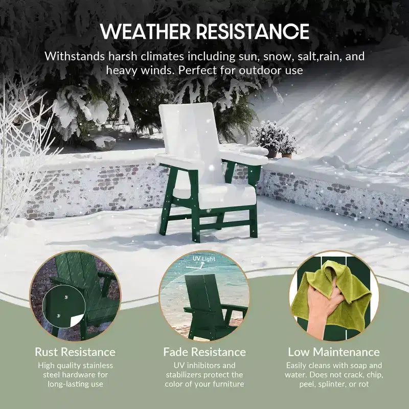 WestinTrends Sedia da pranzo moderna Adirondack per esterni, resistente alle intemperie