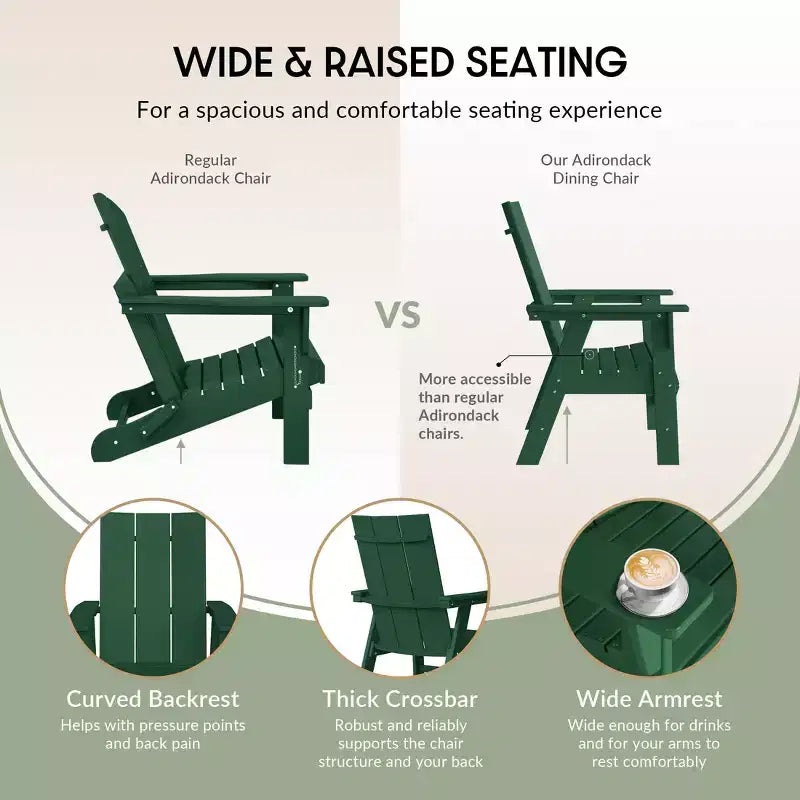 WestinTrends Sedia da pranzo moderna Adirondack per esterni, resistente alle intemperie