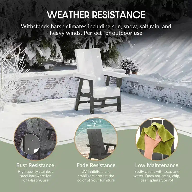 WestinTrends Sedia da pranzo moderna Adirondack per esterni, resistente alle intemperie