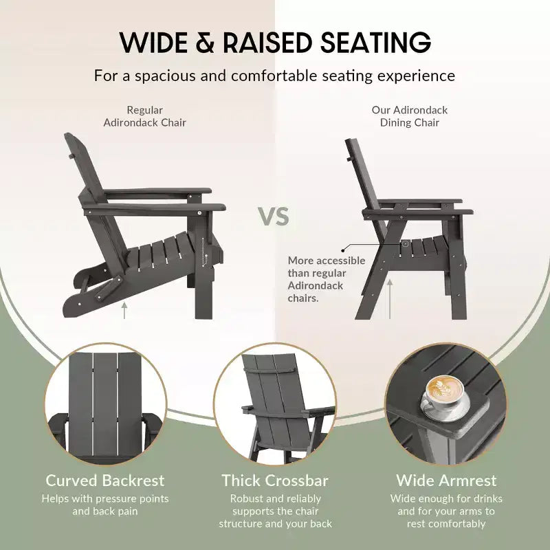 WestinTrends Sedia da pranzo moderna Adirondack per esterni, resistente alle intemperie