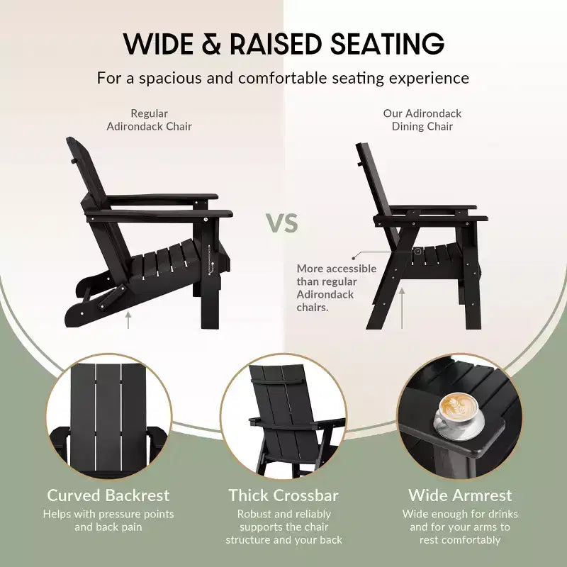 WestinTrends Sedia da pranzo moderna Adirondack per esterni, resistente alle intemperie