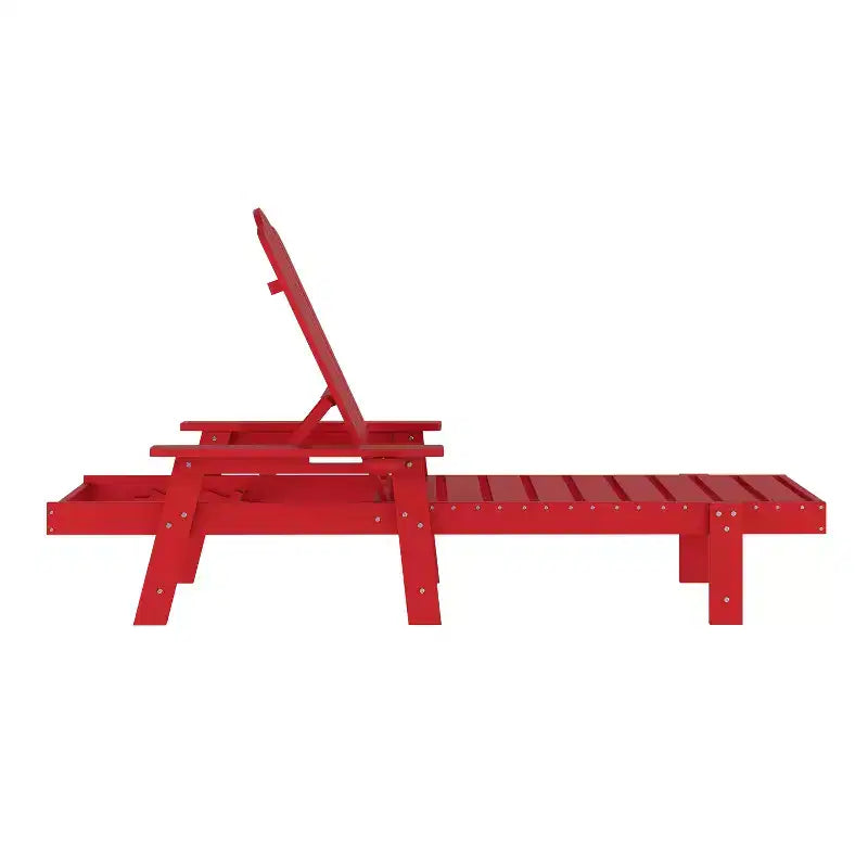 Set di 2 sedie a sdraio Adirondack regolabili Emma e Oliver in HDPE riciclato con portabicchieri a scomparsa per interni/esterni