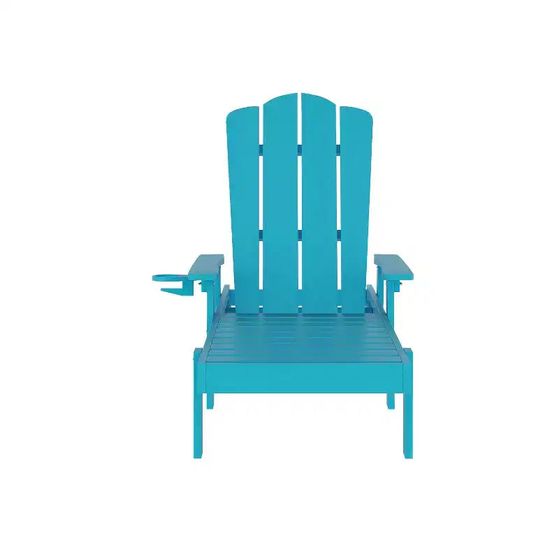 Merrick Lane - Set di 2 sedie a sdraio Adirondack regolabili per interni/esterni con portabicchieri pieghevoli - Sedie a sdraio in HDPE riciclato per tutte le stagioni, per interni ed esterni