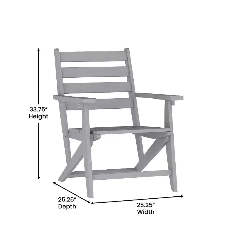 Merrick Lane Sedia Adirondack da Interno/Esterno con Portabicchieri Pieghevole, Sedia Adirondack in HDPE Riciclato Resistente a Tutte le Condizioni Atmosferiche