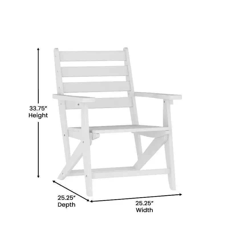 Merrick Lane Sedia Adirondack da Interno/Esterno con Portabicchieri Pieghevole, Sedia Adirondack in HDPE Riciclato Resistente a Tutte le Condizioni Atmosferiche