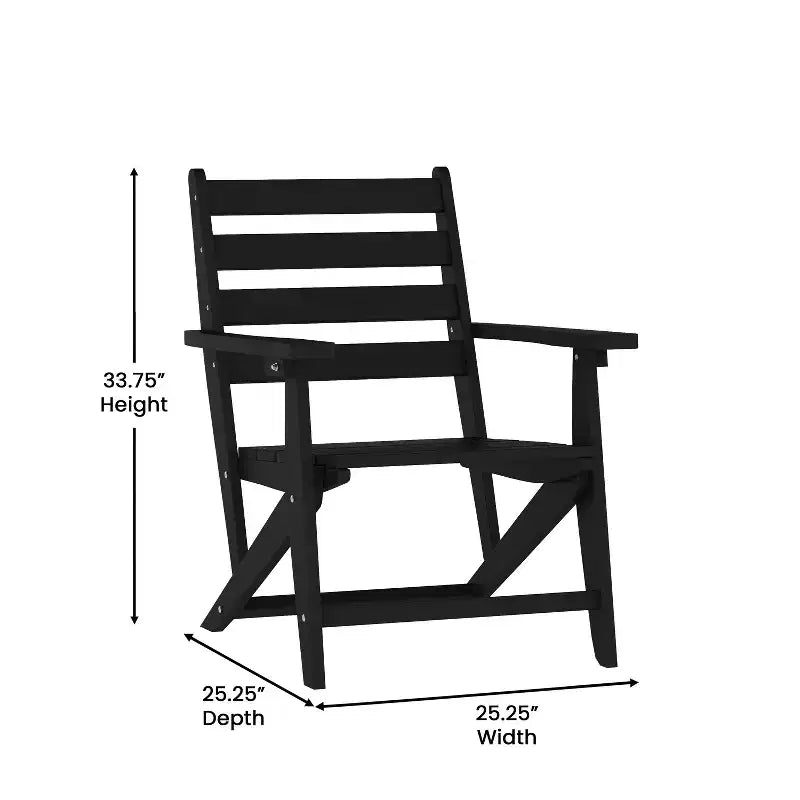 Merrick Lane Sedia Adirondack da Interno/Esterno con Portabicchieri Pieghevole, Sedia Adirondack in HDPE Riciclato Resistente a Tutte le Condizioni Atmosferiche