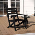 Merrick Lane Sedia Adirondack da Interno/Esterno con Portabicchieri Pieghevole, Sedia Adirondack in HDPE Riciclato Resistente a Tutte le Condizioni Atmosferiche