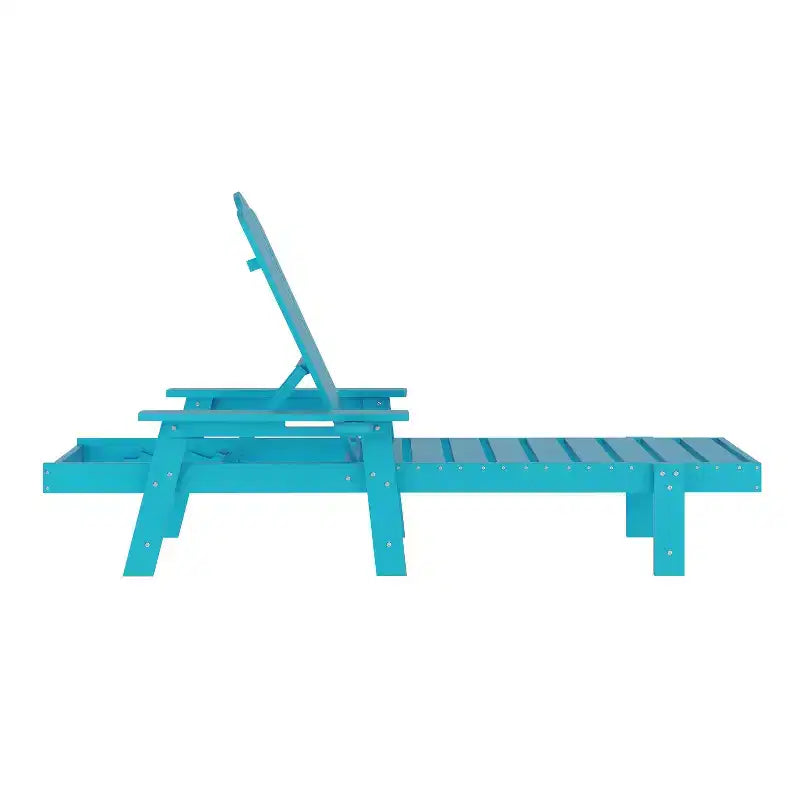 Sedia a sdraio Adirondack regolabile Emma e Oliver in HDPE riciclato con portabicchieri a scomparsa per uso interno/esterno