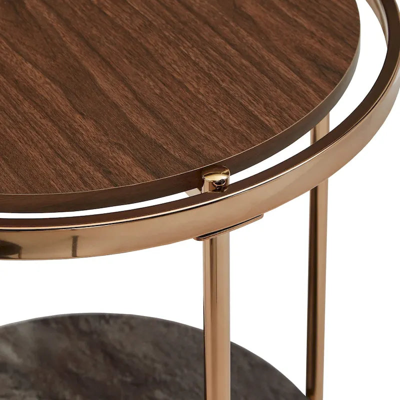 Set di tavolini da caffè Celsus color oro champagne con contenitore di iNSPIRE Q Bold