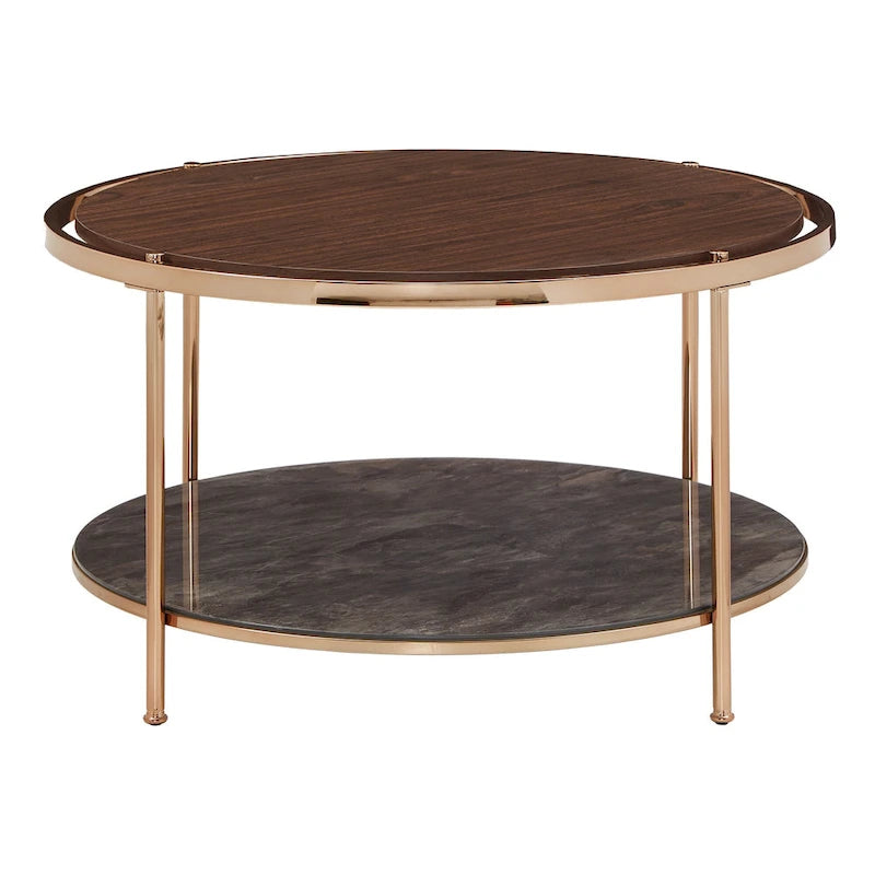 Set di tavolini da caffè Celsus color oro champagne con contenitore di iNSPIRE Q Bold