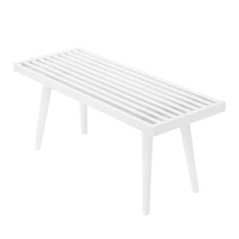 Panca da Ingresso Singola in Legno Mid-Century Plank and Beam - 41,3 L x 16,5 P x 17,5 H