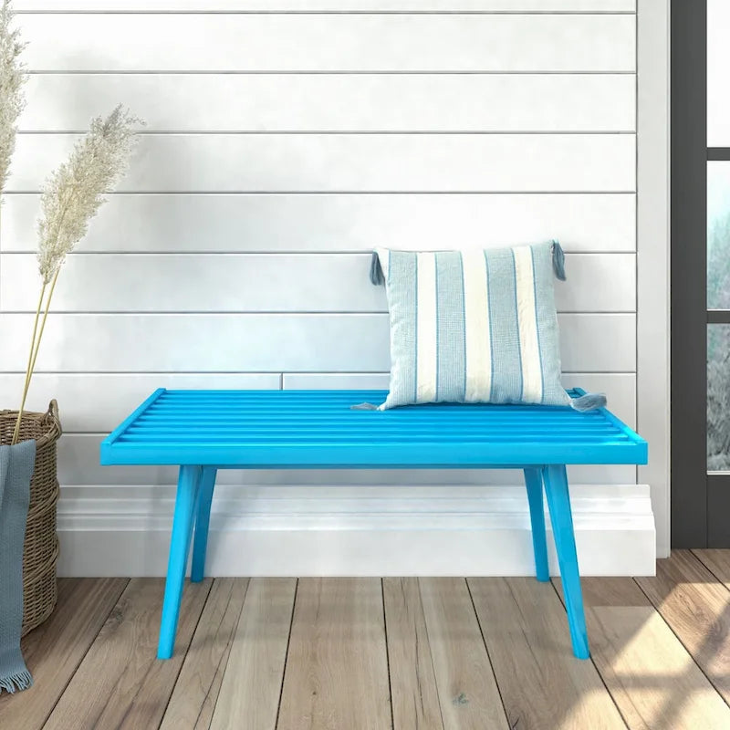 Panca da Ingresso Singola in Legno Mid-Century Plank and Beam - 41,3 L x 16,5 P x 17,5 H