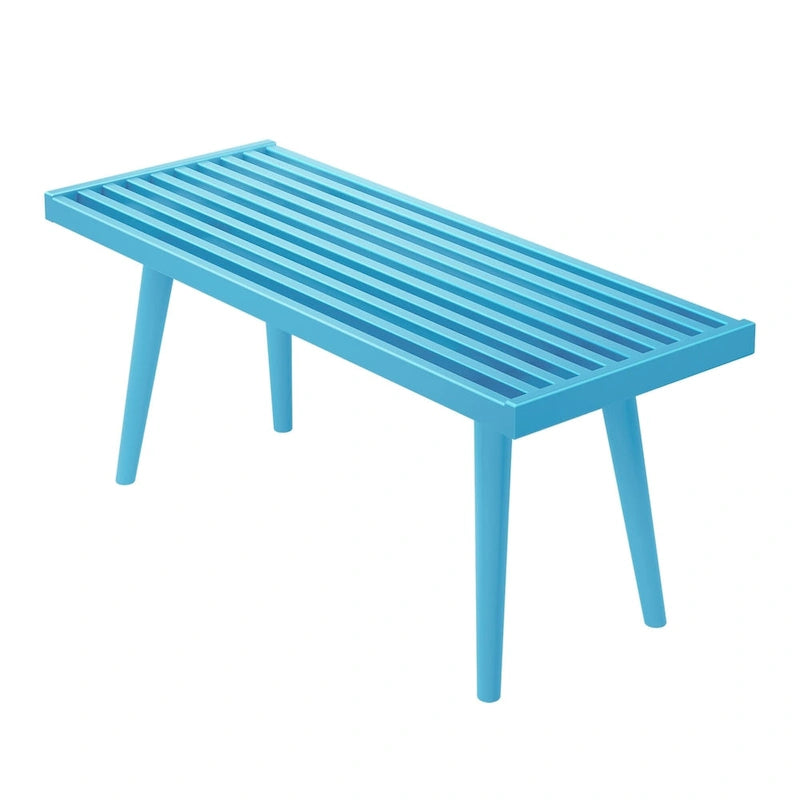 Panca da Ingresso Singola in Legno Mid-Century Plank and Beam - 41,3 L x 16,5 P x 17,5 H