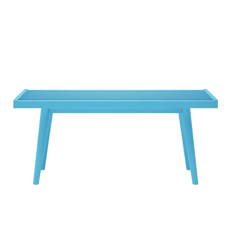 Panca da Ingresso Singola in Legno Mid-Century Plank and Beam - 41,3 L x 16,5 P x 17,5 H