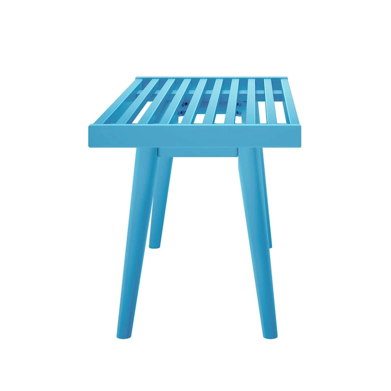 Panca da Ingresso Singola in Legno Mid-Century Plank and Beam - 41,3 L x 16,5 P x 17,5 H